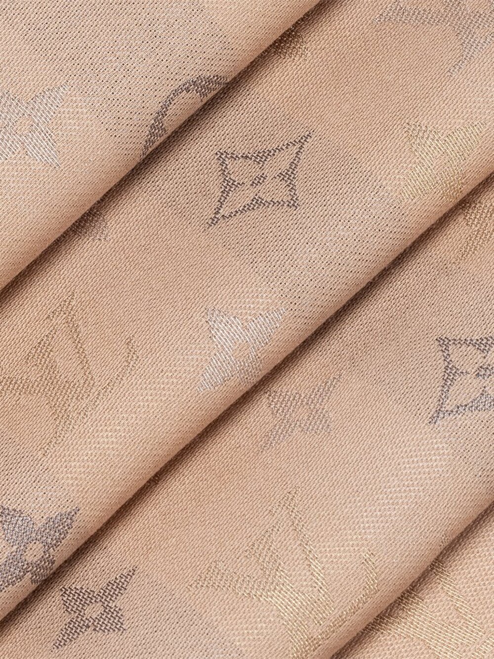 NIB $780 Louis Vuitton ‘So Shine’ Monogram Shawl Beige 56.5x56.5 - Picture 8 of 10